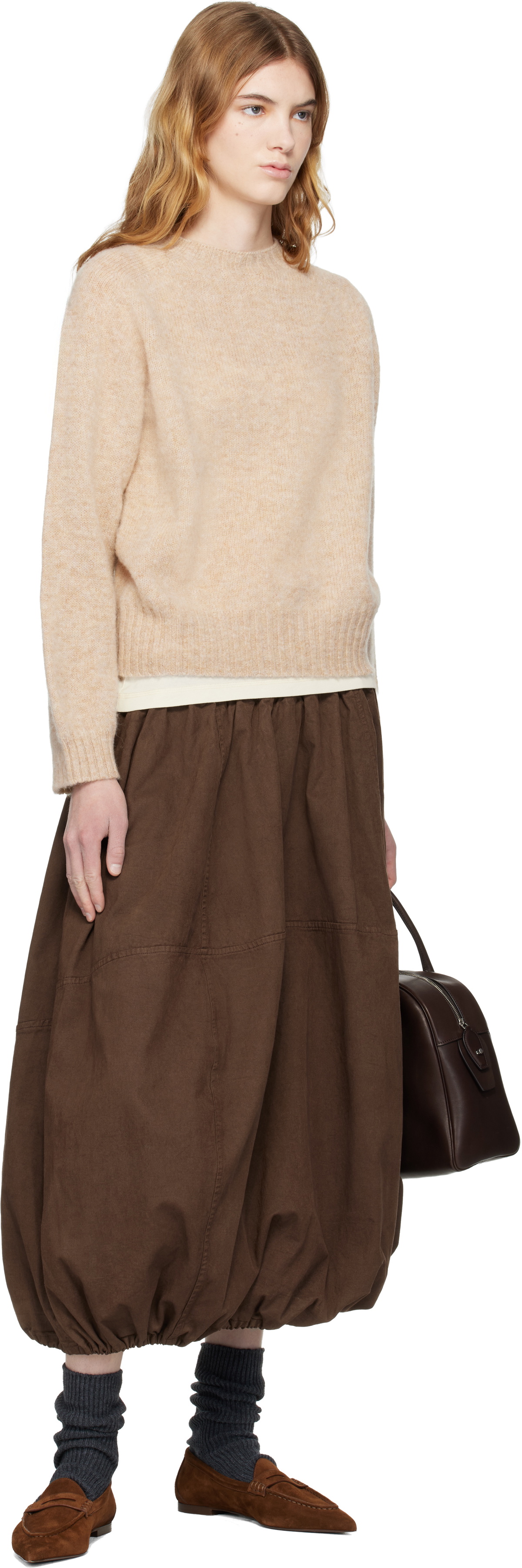 YMC Brown Parachute Maxi Skirt