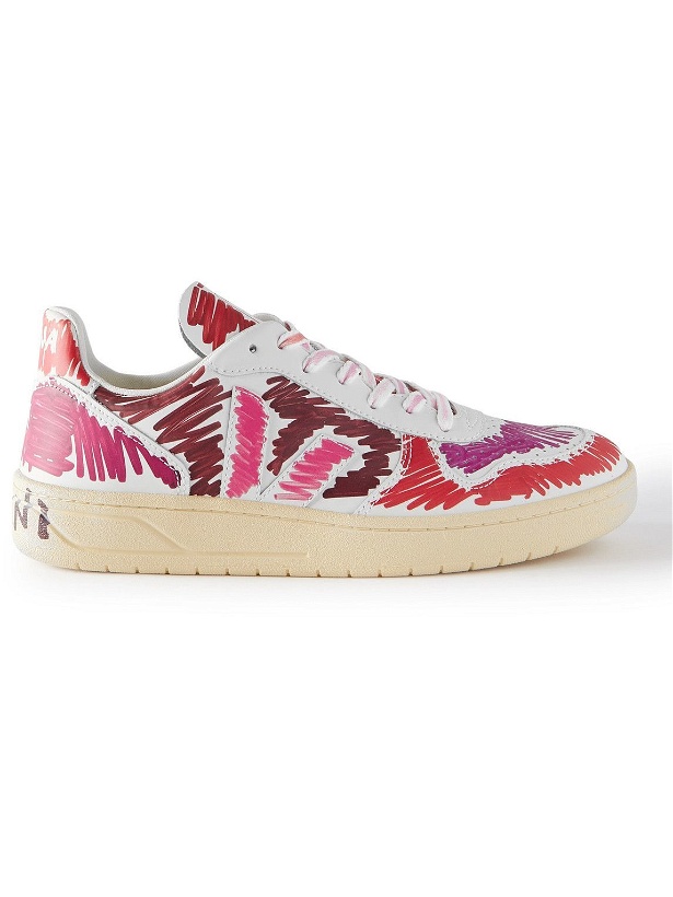 Photo: Marni - Veja V10 Printed Leather Sneakers - Red