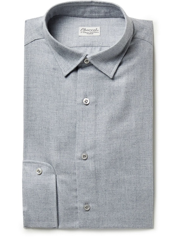 Photo: Charvet - Cotton and Wool-Blend Shirt - Gray