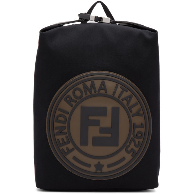Photo: Fendi Black Roma Italy 1925 Backpack