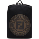 Fendi Black Roma Italy 1925 Backpack