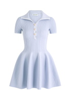 Self-portrait Ribbed Stretch-knit Mini Dress Lilac