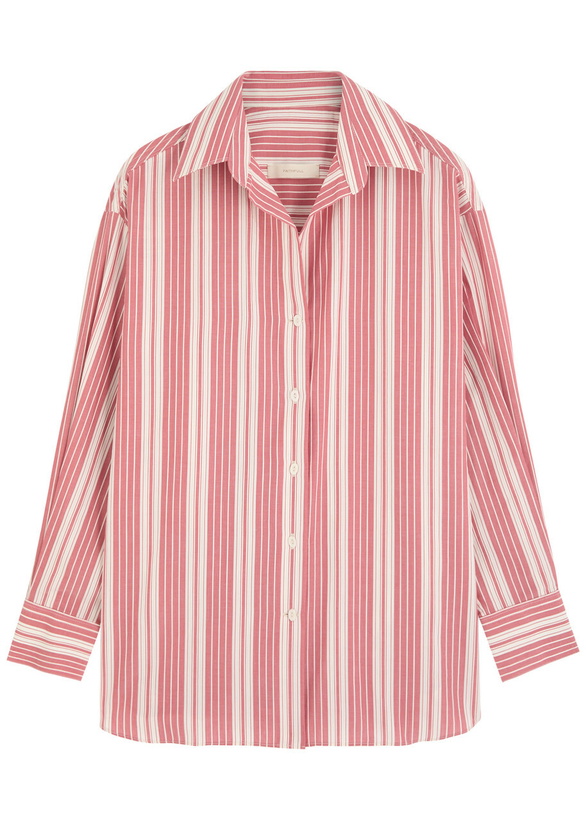 Photo: Faithfull The Brand Capri Striped Cotton-poplin Shirt Red And White