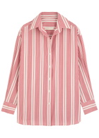 Faithfull The Brand Capri Striped Cotton-poplin Shirt Red And White