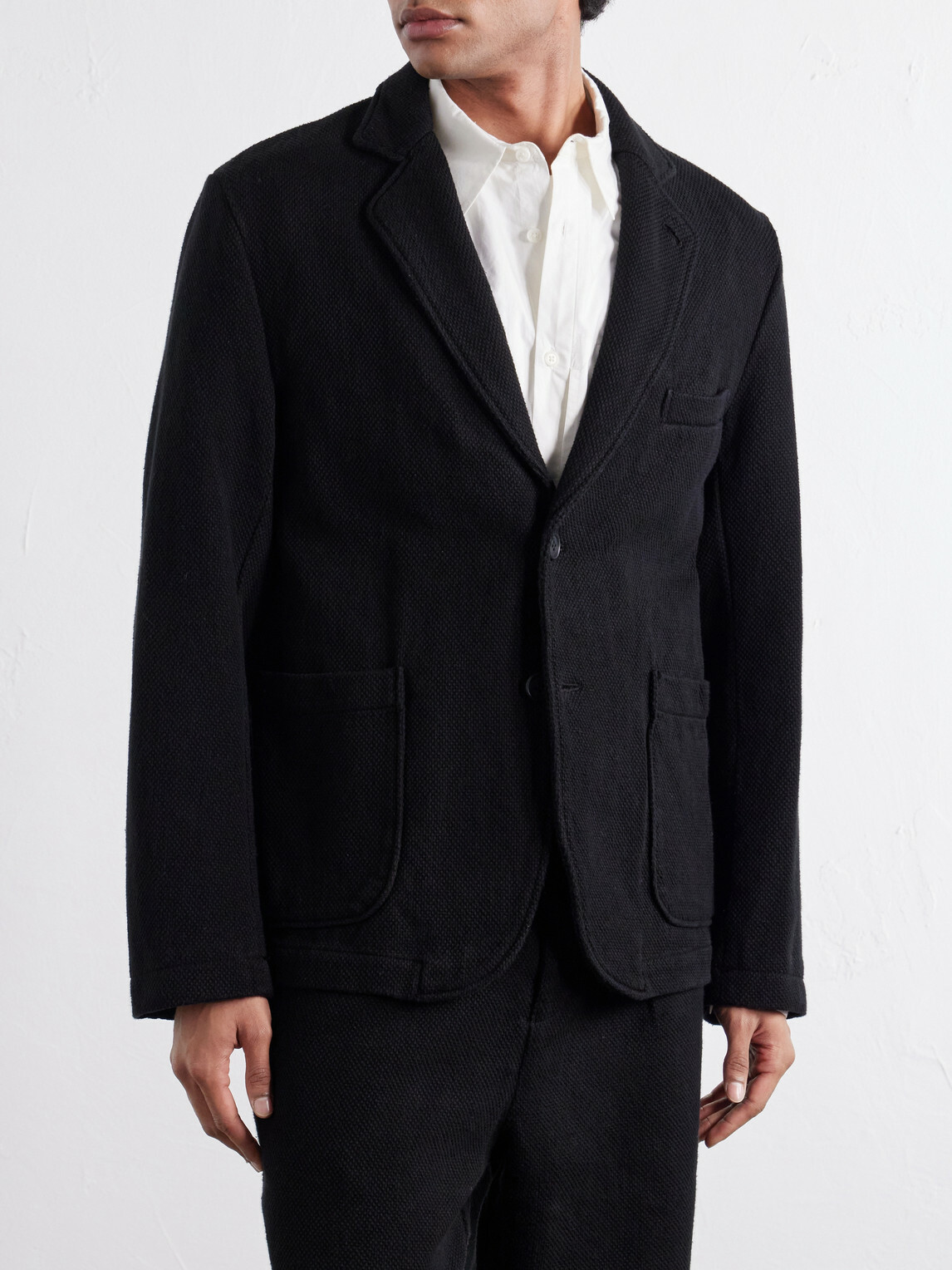 Blue Blue Japan - Cotton-Sashiko Suit Jacket - Black