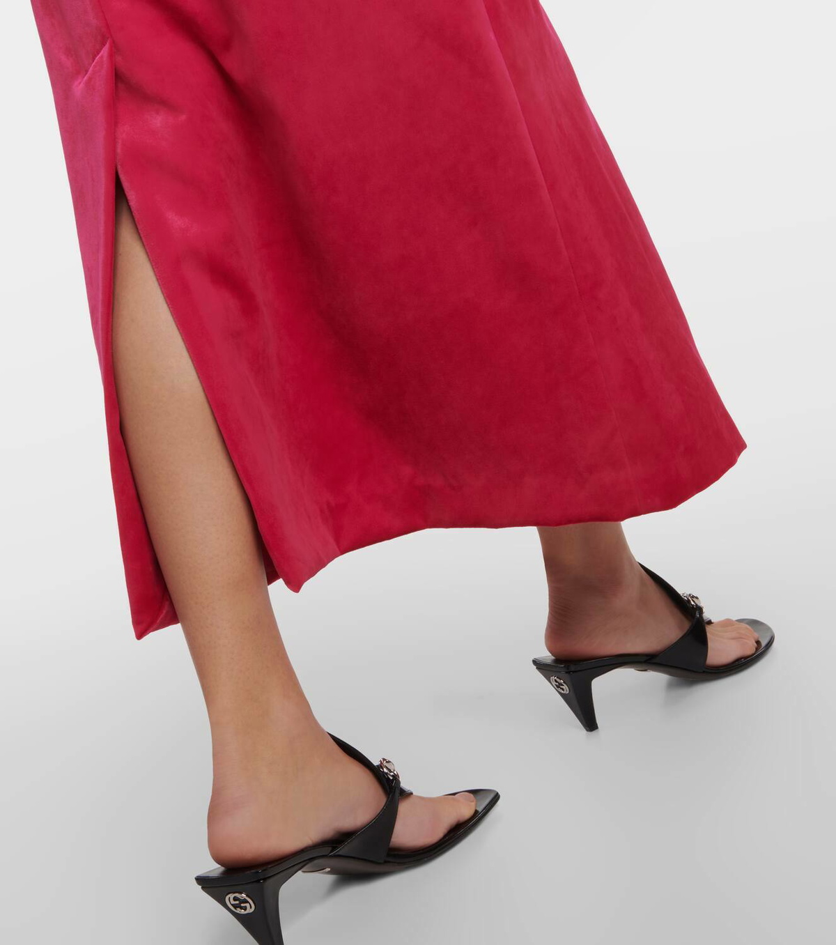 Gucci Horsebit velvet midi skirt Gucci