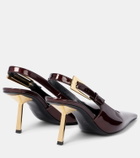 Saint Laurent Lee 75 patent leather slingback pumps
