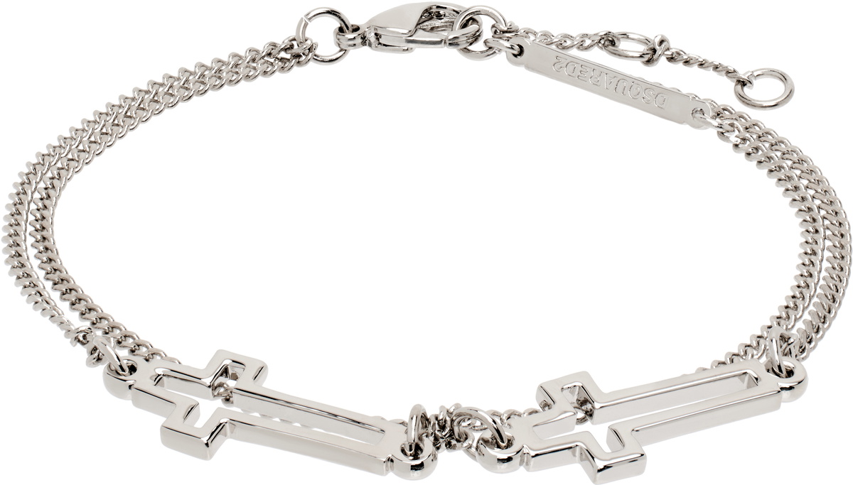 Dsquared2 deals Bracelet Faux Pearl & Enameled Curb Chain