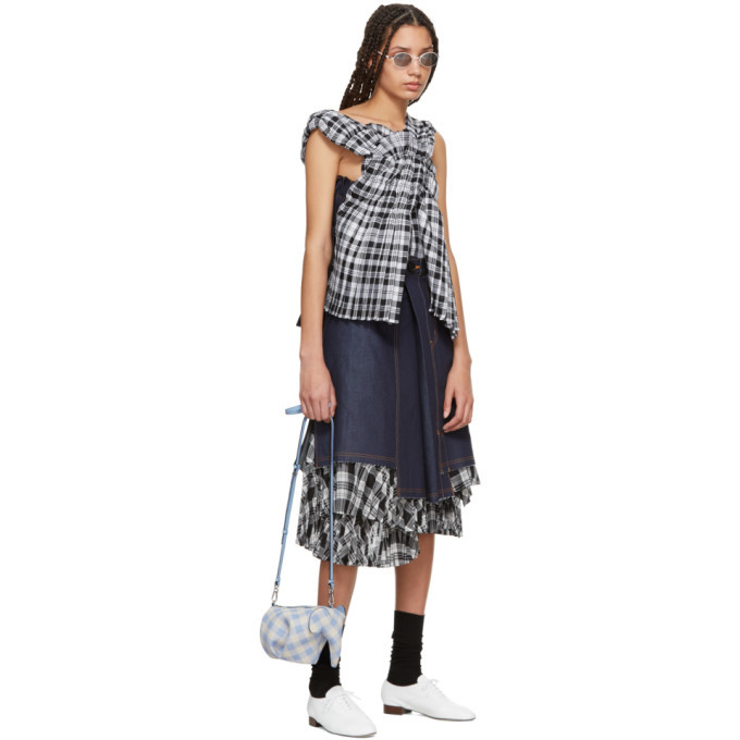 Tricot Comme des Garcons Black Gathered Asymmetric Tank Top