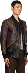 Rick Owens Brown Classic Flight Leather Jacket