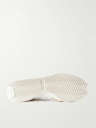 CELINE - Racer Logo-Embroidered Suede, Leather and Shell Sneakers - White