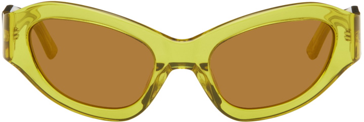 Photo: Eckhaus Latta SSENSE Exclusive Yellow 'The Bug' Sunglasses