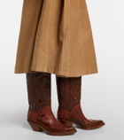 Gabriela Hearst Wesley pleated cotton corduroy midi skirt