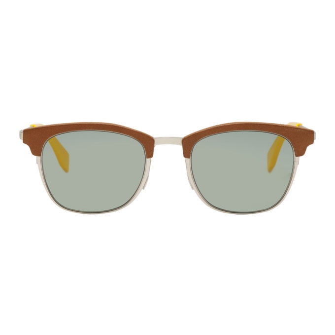 Photo: Fendi Silver and Green Square Sunglasses