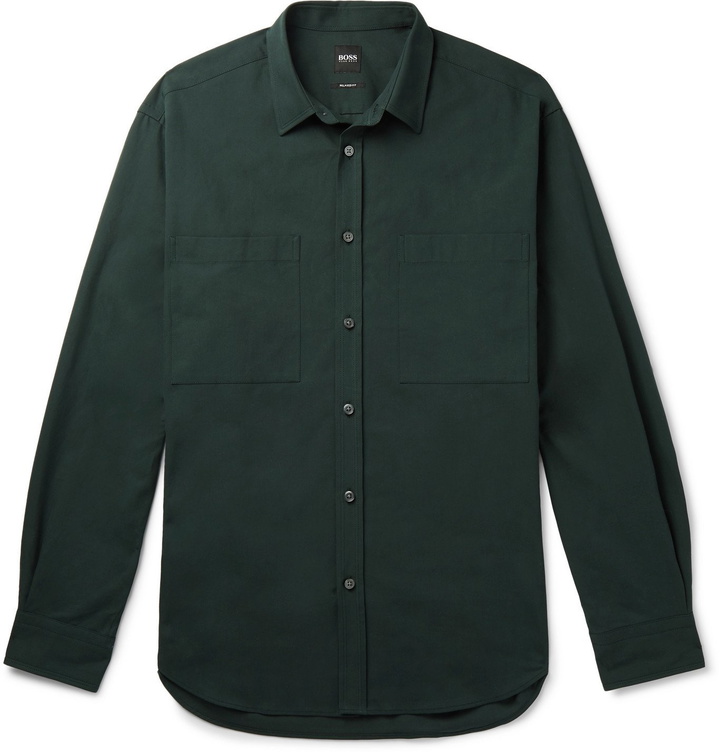 Photo: Hugo Boss - Noah Cotton-Twill Overshirt - Green