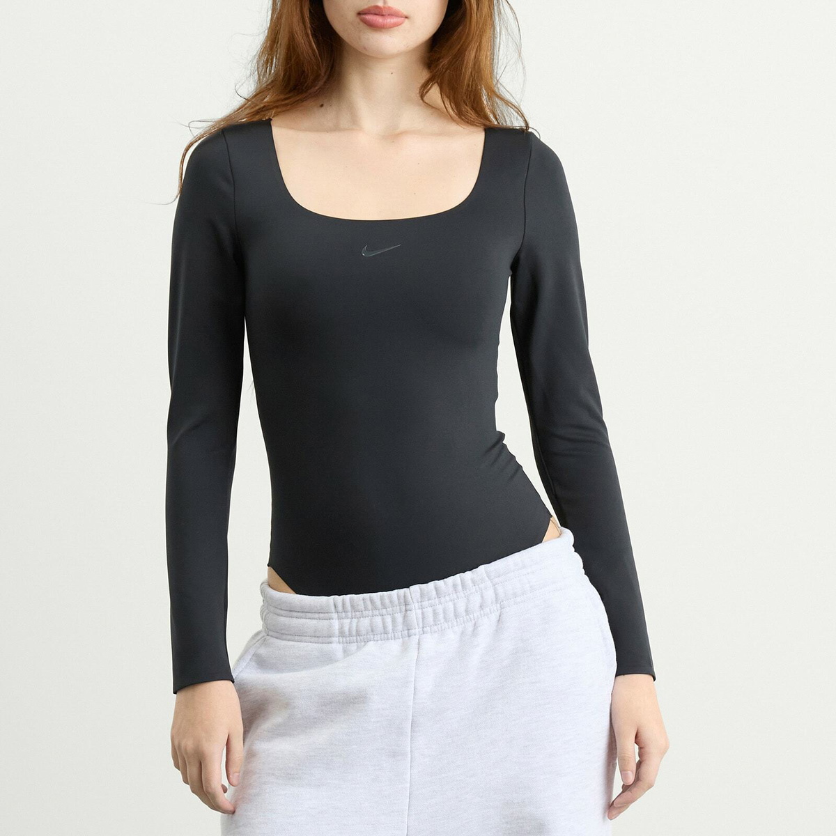 Nike Women's Form Longsleeve Bodysuit in Black/Smoke Grey