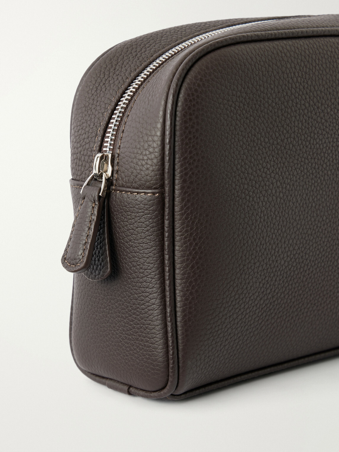 George Cleverley - Full-Grain Leather Wash Bag - Brown