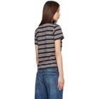 Moncler Navy Striped Cotton Polo