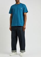 Carhartt Wip American Script Logo Cotton T-shirt Blue