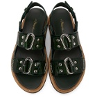 3.1 Phillip Lim Green Croc Alix Flatform Sandals