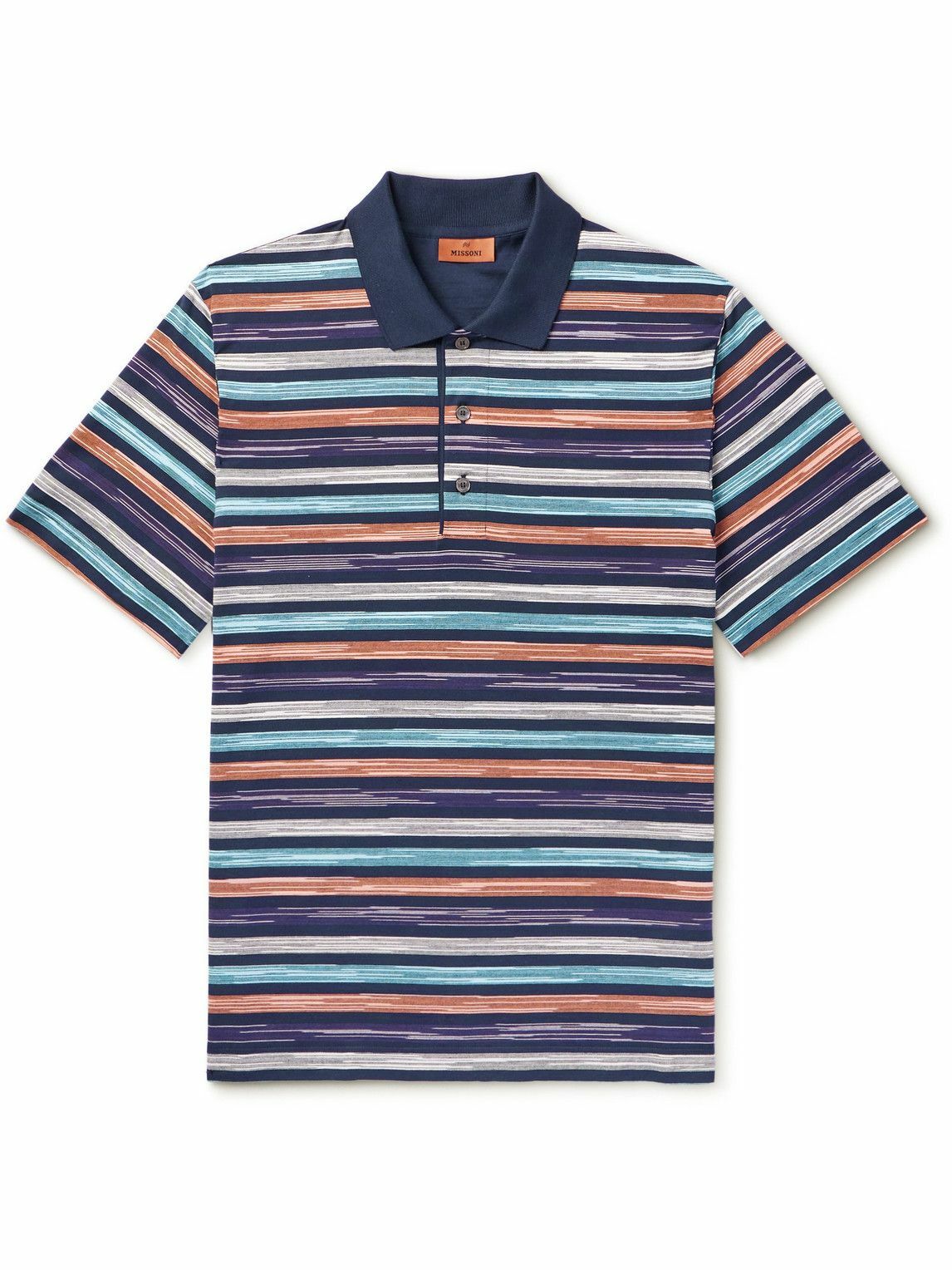 Missoni - Space-Dyed Striped Cotton Polo Shirt - Blue Missoni