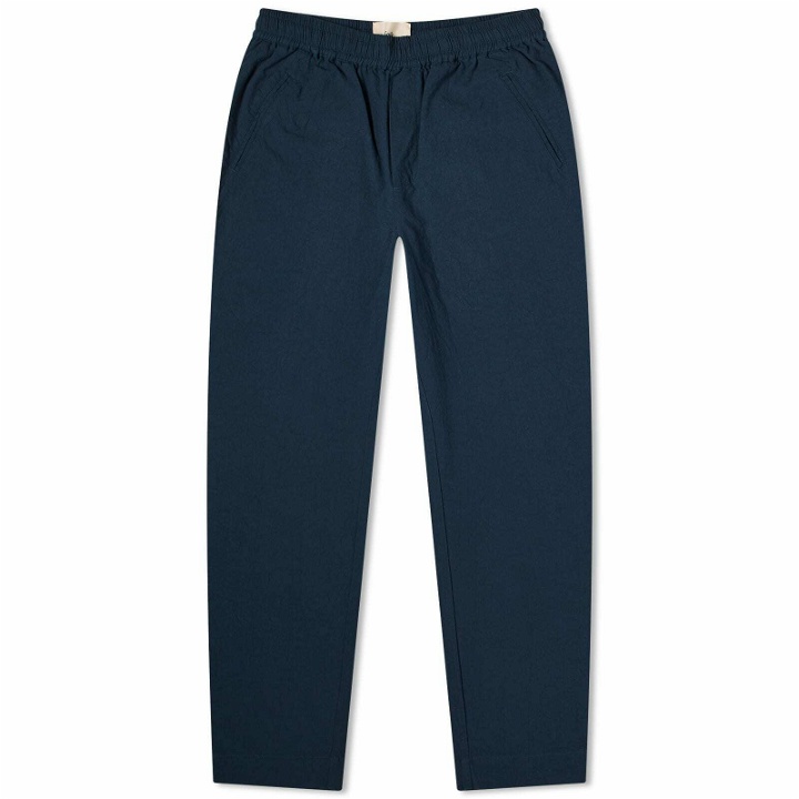 Photo: Folk Men's Crinkle Drawcord Assembly Trousers in Ash Navy