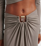 Christopher Esber Bezel Quartz gathered jersey maxi skirt