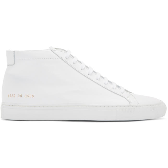 Photo: Common Projects White Original Achilles Mid Sneakers 