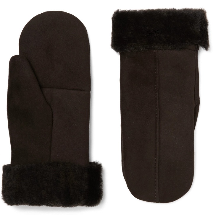 Photo: Dents - Inverness Shearling Mittens - Brown
