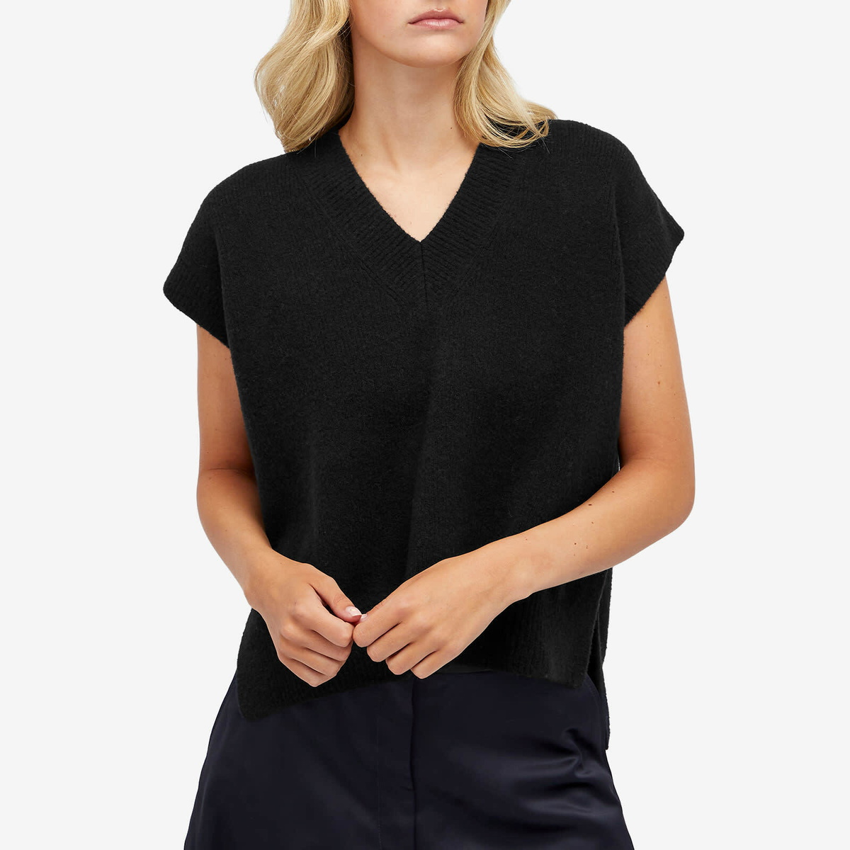 Studio Nicholson Women's V Neck Vest in Black