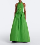 Carolina Herrera Embellished pleated silk gown