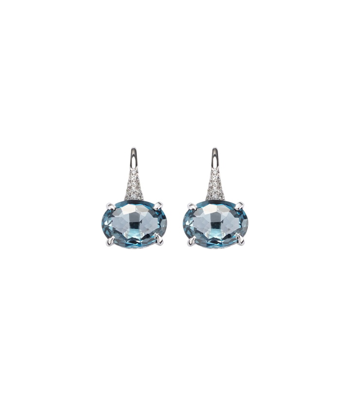 Photo: Shay Jewelry 18kt white gold drop earrings with diamonds and topaz