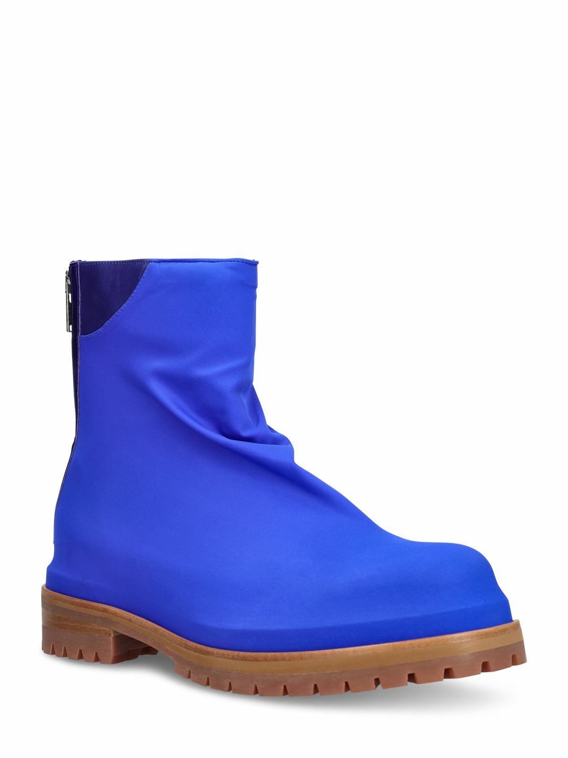 424 - Marathon Leather & Lycra Zipped Boots