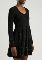 Simkhai Embellished Stretch-knit Mini Dress Black