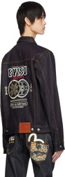 Evisu Indigo Double Kamon Denim Jacket