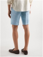 Zanella - Chad Straight-Leg Linen Bermuda Shorts - Blue