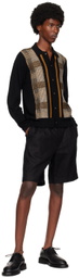 King & Tuckfield Black & Brown Merino Wool Cardigan