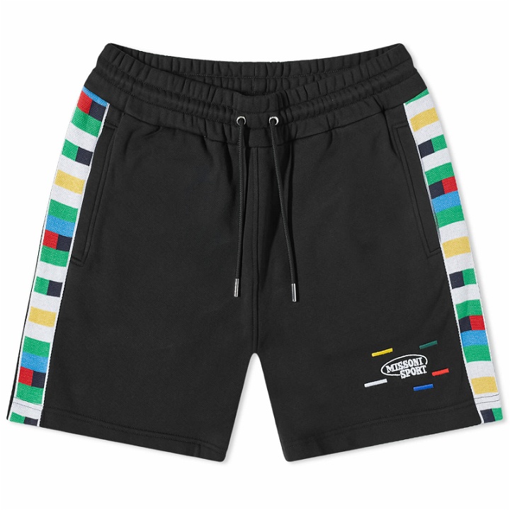 Photo: Missoni Men's Sport Sweat Shorts in Black And Multicolour Heritage