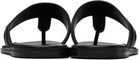 TOM FORD Black Smooth Leather T-Sandals