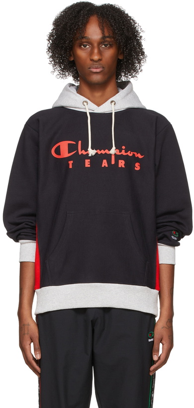 Photo: Denim Tears Black & Grey Champion Edition Cotton Hoodie