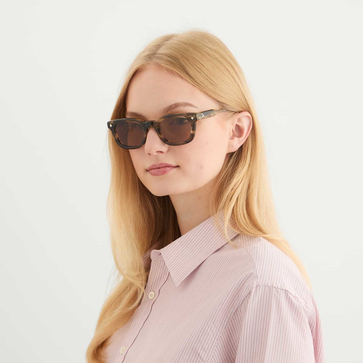 Lunetterie Générale One More Night Sunglasses in Olive/Palladium 