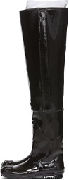 Maison Margiela Black Rubber Thigh-High Boots