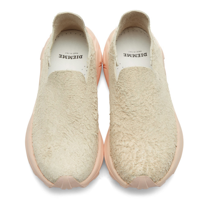 Diemme Beige and Pink Suede One Slip-On Sneakers Diemme display picture 2