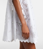 Juliet Dunn Embroidered scalloped cotton minidress