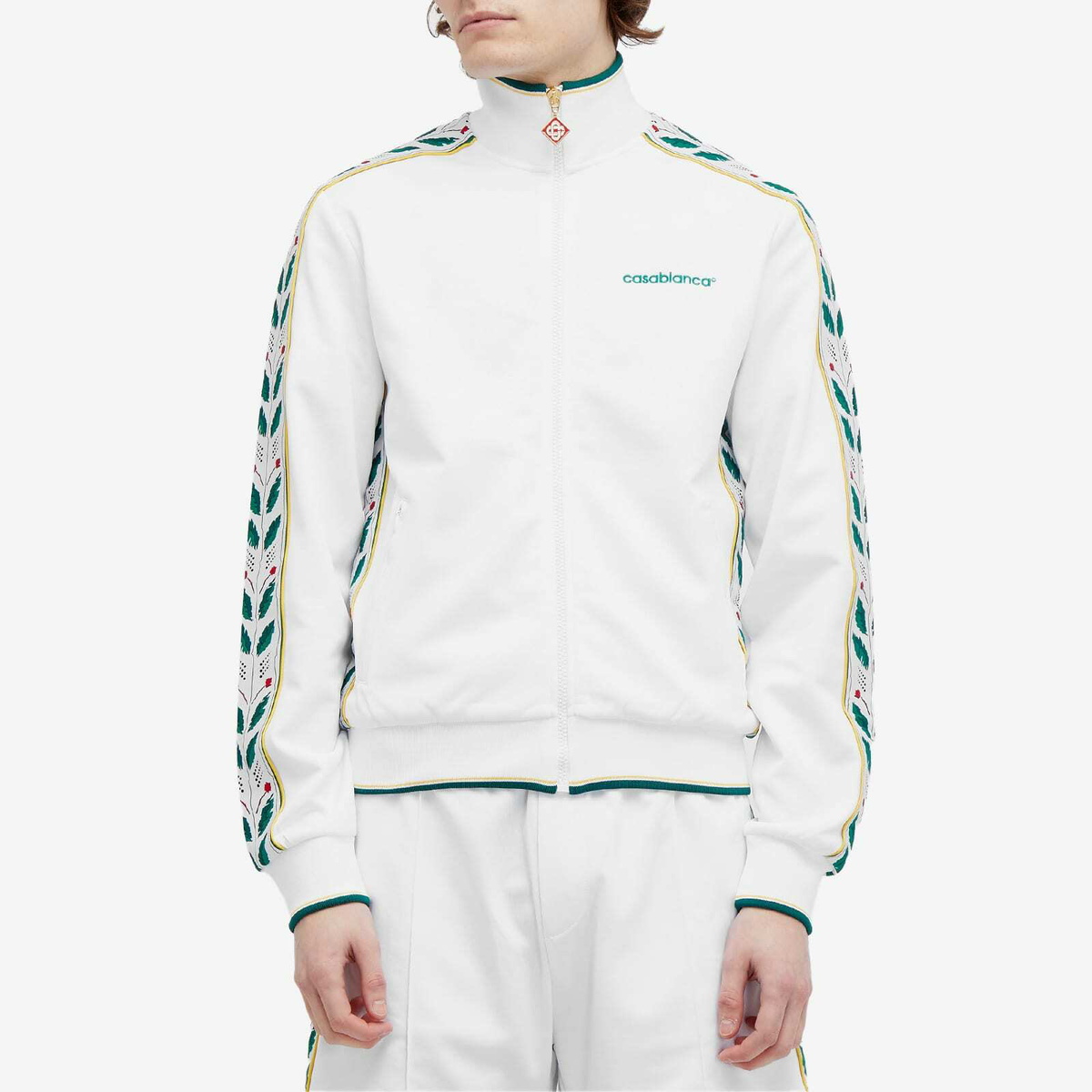 ジャケット [CASABLANCA]White Cotton Blend Jacket Casablanca Men's Tennis Horizon Track Jacket in White Casablanca