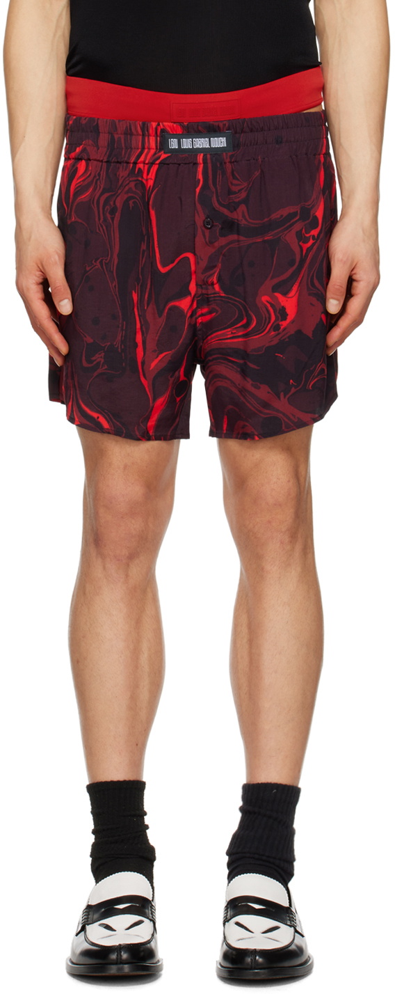 LGN Louis Gabriel Nouchi Red Graphic Pyjama Shorts