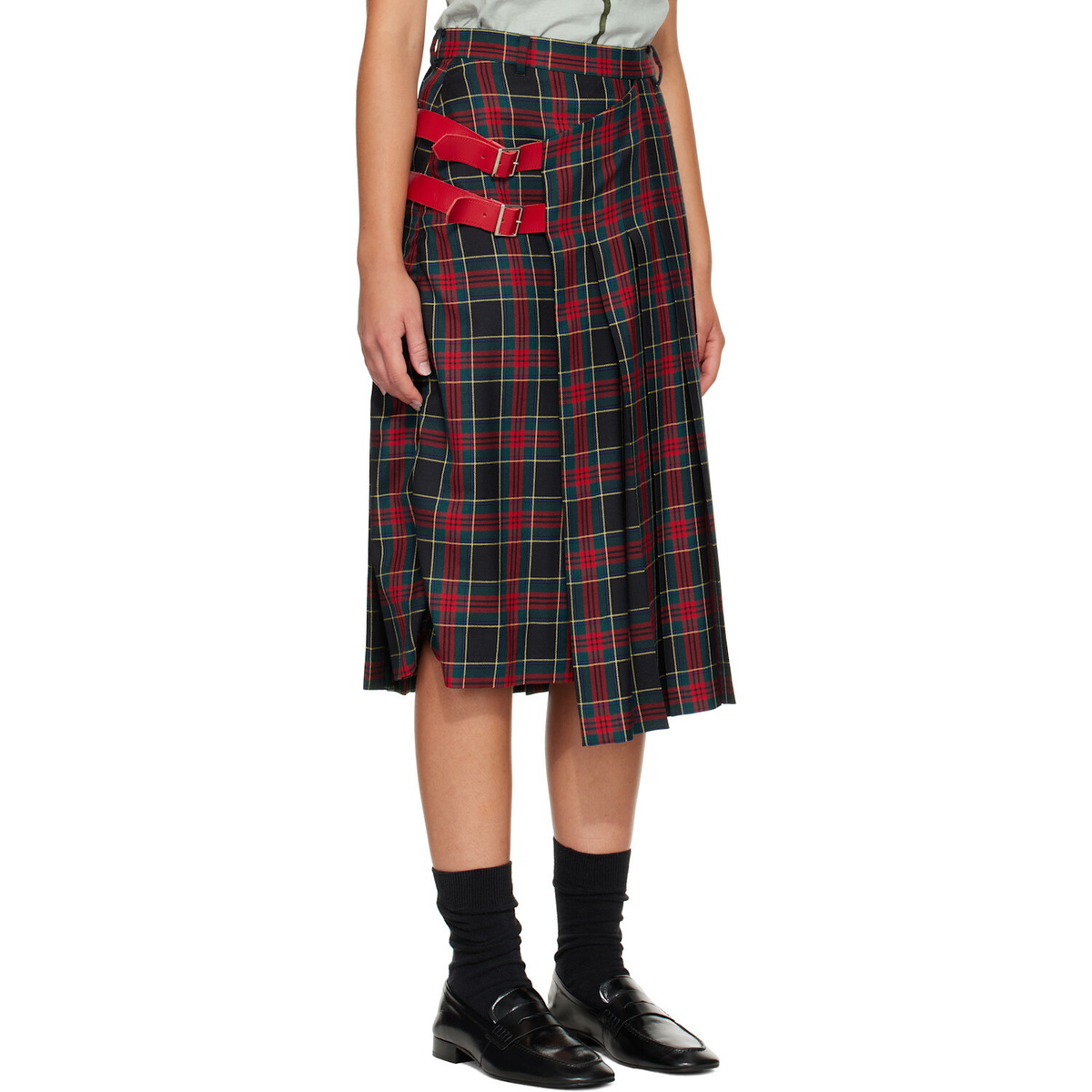 UNDERCOVER Red & Green UP2F1603 Midi Skirt
