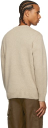 Undercover Beige Wool Intarsia Sweater