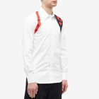 Alexander McQueen Men's Charm Harness Shirt in White/Red
