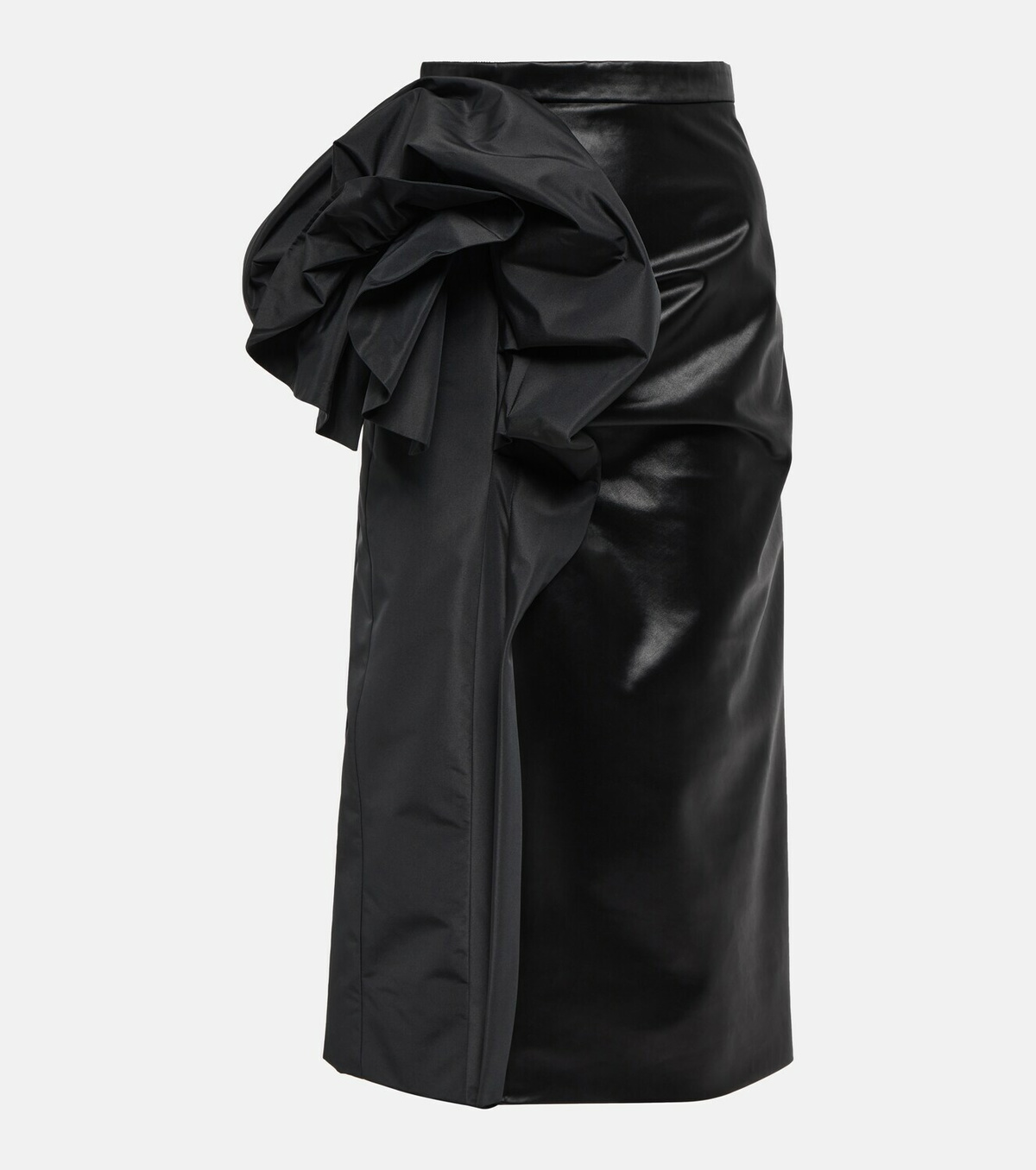 Maison Margiela - Draped coated cotton midi skirt Maison Margiela